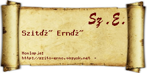 Szitó Ernő névjegykártya